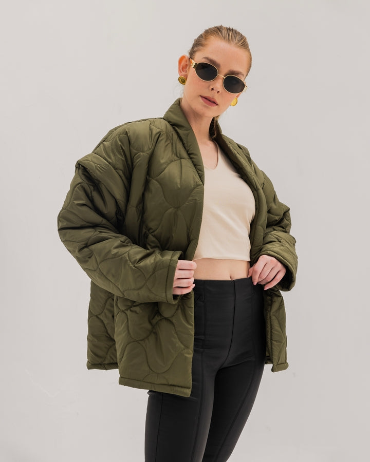 Olive Reversible Puff Jacket