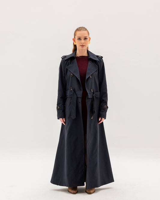 Navy Blue Reversible Trench Coat