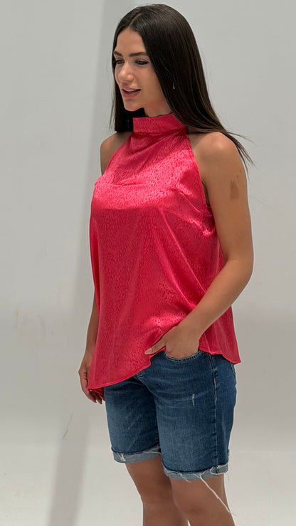Leopard asymmetrical top