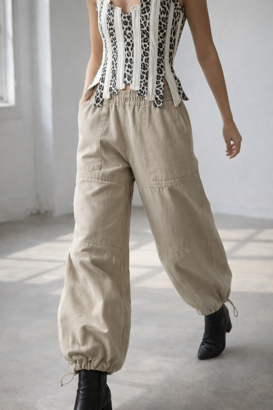 Gabardine balloon pants