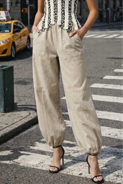 Gabardine balloon pants