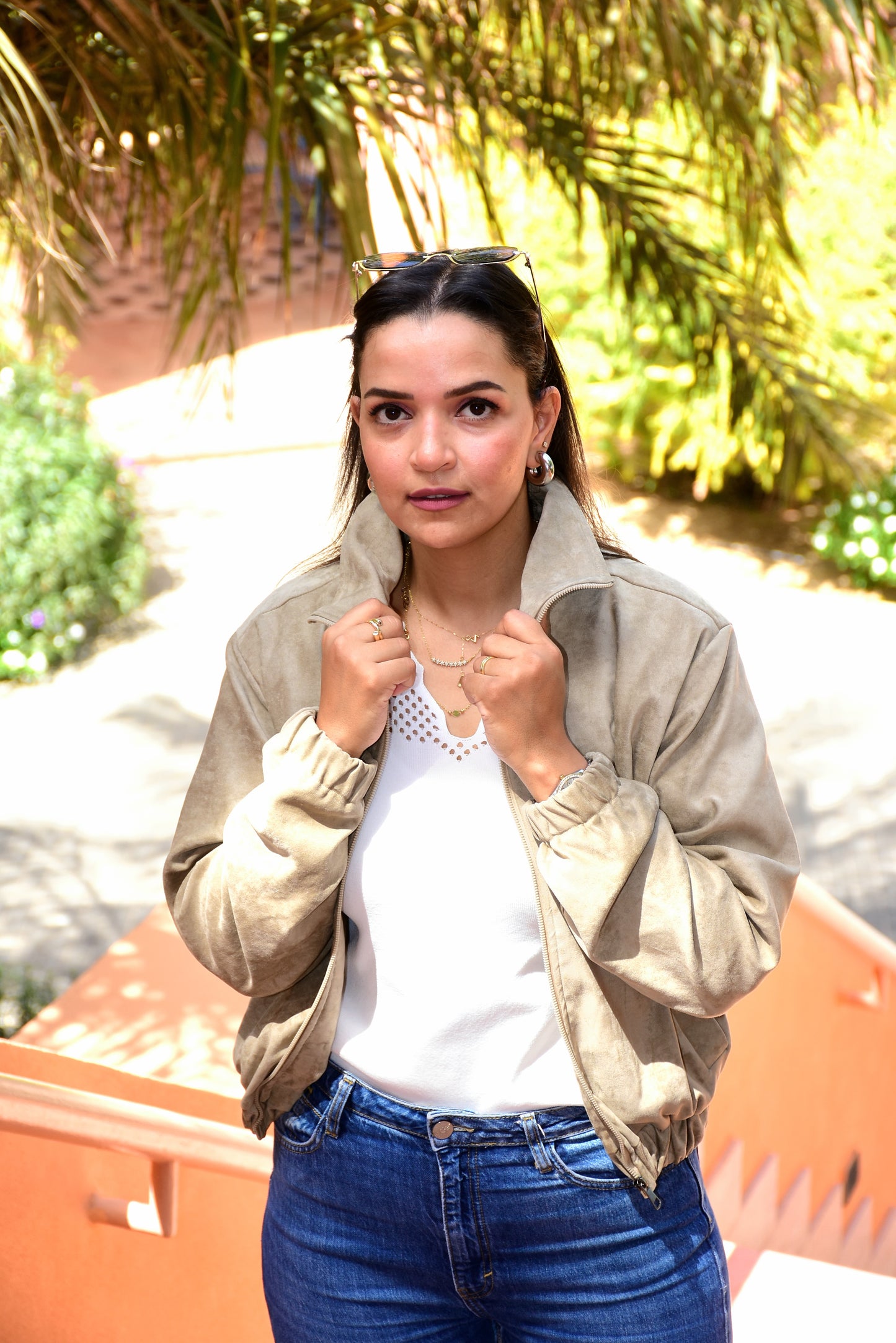 Khaki suede jacket