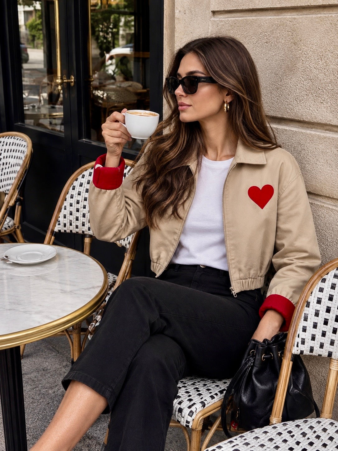 Heart bomber jacket