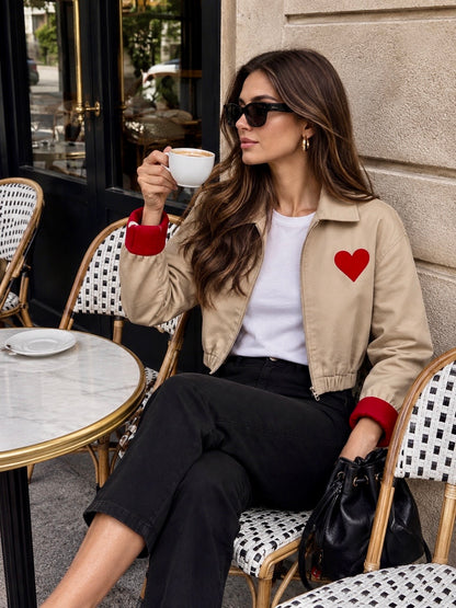 Heart bomber jacket