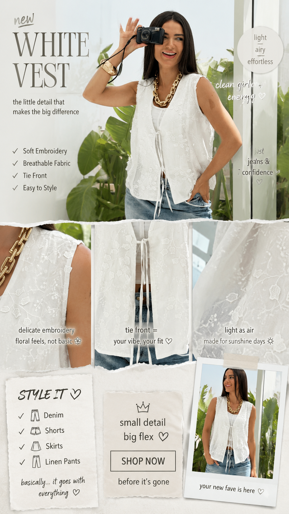 White Embroidery Top