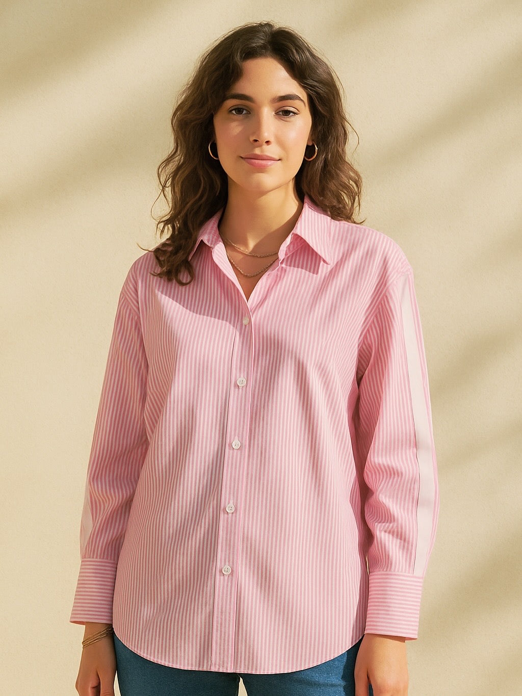 Oversized striped shirt