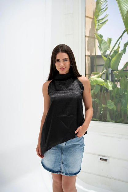 Leopard asymmetrical top