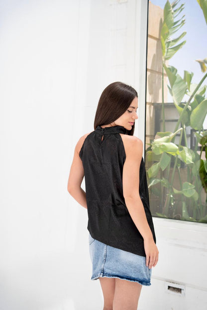 Leopard asymmetrical top