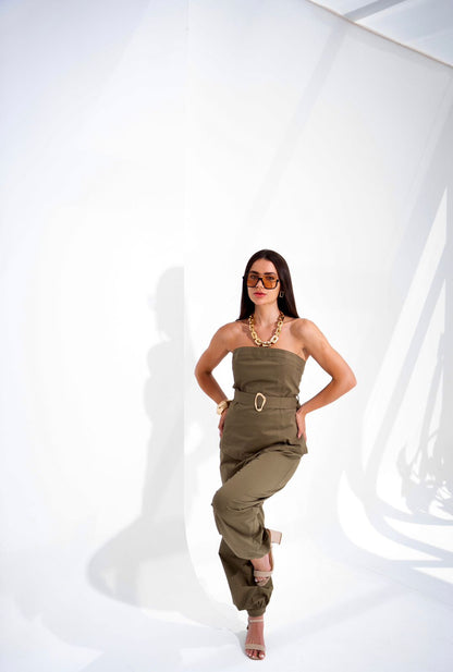 Olive Gabardine Set