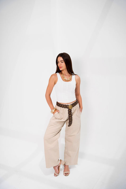 Gabardine balloon pants