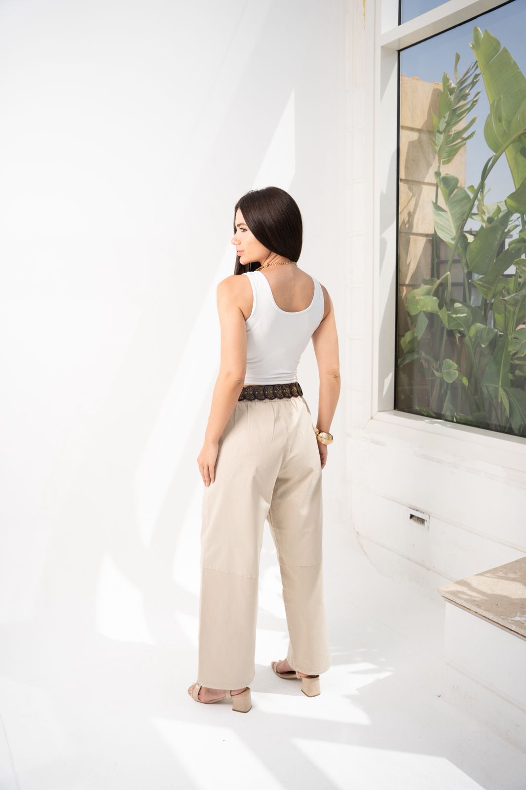 Gabardine balloon pants