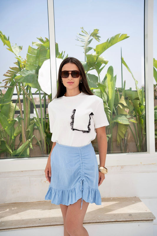 Dentelle pocket T-shirt